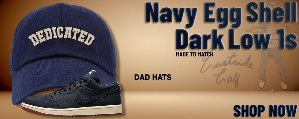Navy Egg Shell Dark Gum Low 1s Dad Hats to match Sneakers | Hats to match Navy Egg Shell Dark Gum Low 1s Shoes