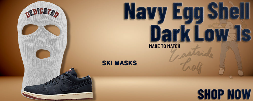 Navy Egg Shell Dark Gum Low 1s Ski Masks to match Sneakers | Winter Masks to match Navy Egg Shell Dark Gum Low 1s Shoes