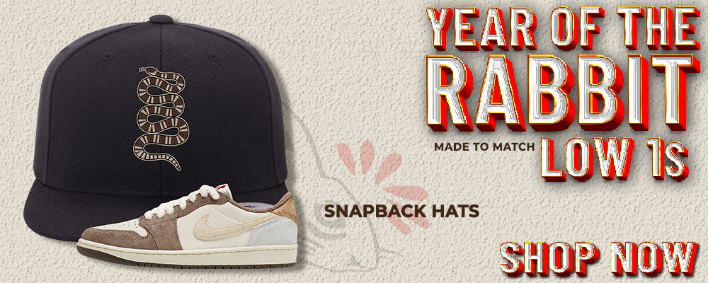Year of the Rabbit Low 1s Snapback Hats to match Sneakers | Hats to match Year of the Rabbit Low 1s Shoes