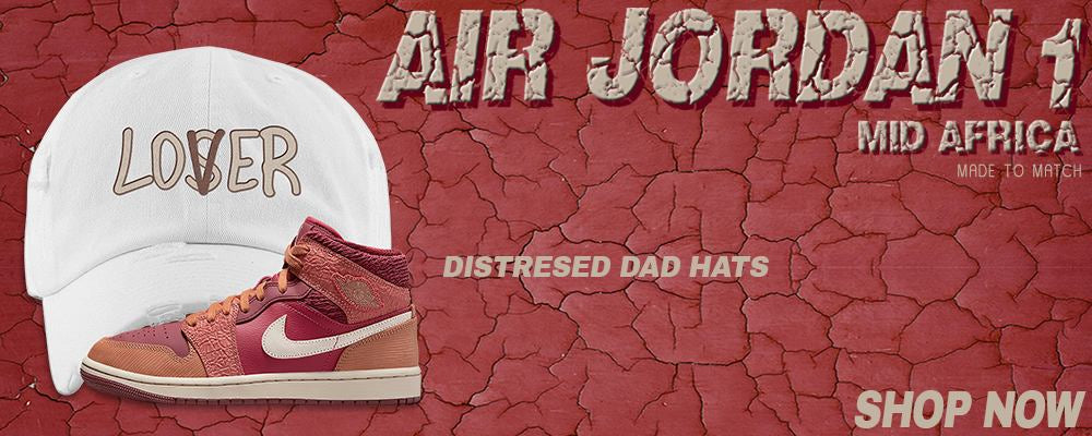 Africa Mid 1s Distressed Dad Hats to match Sneakers | Hats to match Africa Mid 1s Shoes