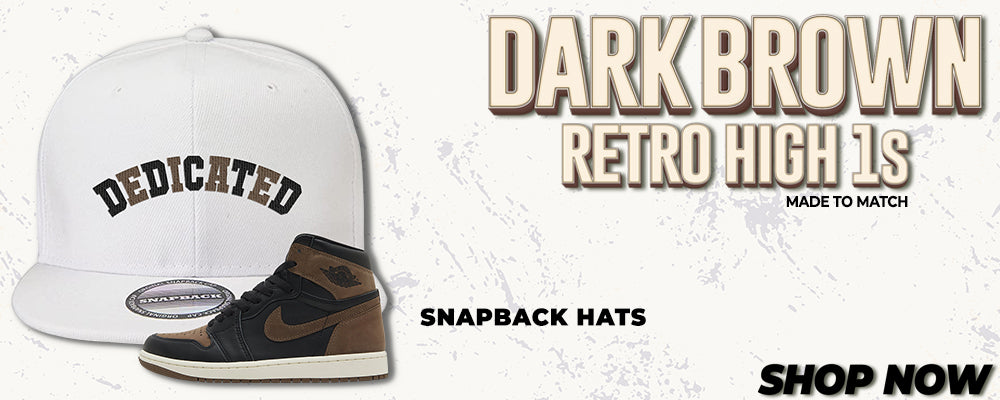 Dark Brown Retro High 1s Snapback Hats to match Sneakers | Hats to match Dark Brown Retro High 1s Shoes