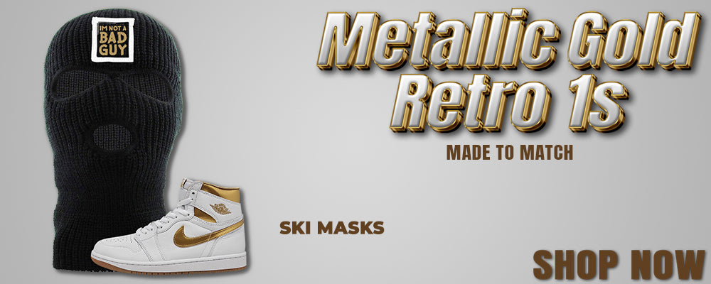 Metallic Gold Retro 1s Ski Masks to match Sneakers | Winter Masks to match Metallic Gold Retro 1s Shoes