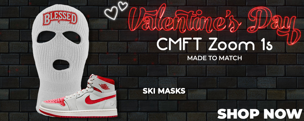 Valentine's Day CMFT Zoom 1s Ski Masks to match Sneakers | Winter Masks to match Valentine's Day CMFT Zoom 1s Shoes