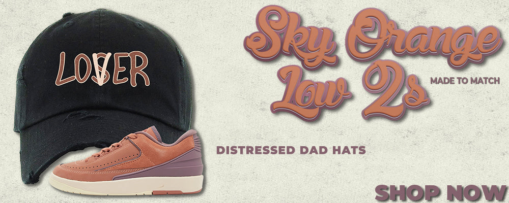 Sky Orange Low 2s Distressed Dad Hats to match Sneakers | Hats to match Sky Orange Low 2s Shoes