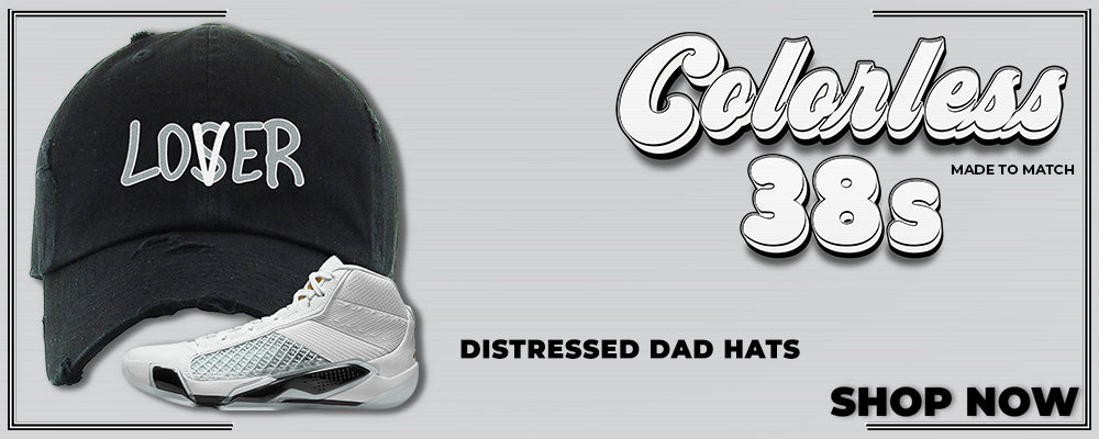 Colorless 38s Distressed Dad Hats to match Sneakers | Hats to match Colorless 38s Shoes