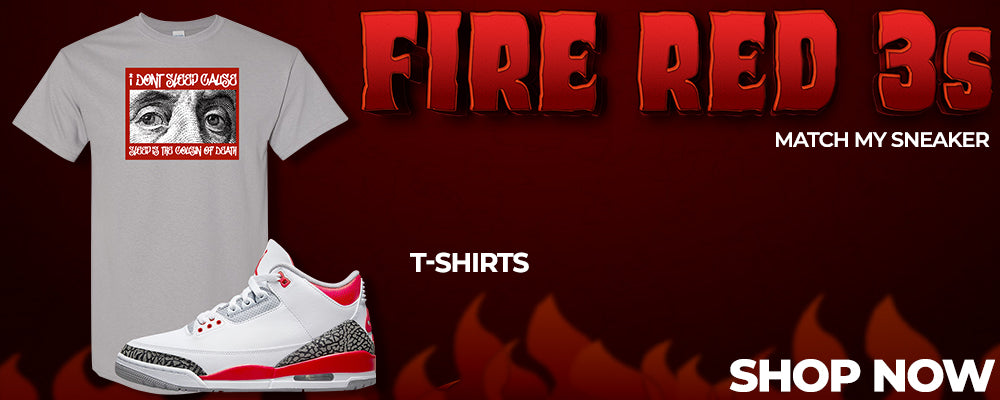 Fire Red 3s T Shirts to match Sneakers | Tees to match Fire Red 3s Shoes