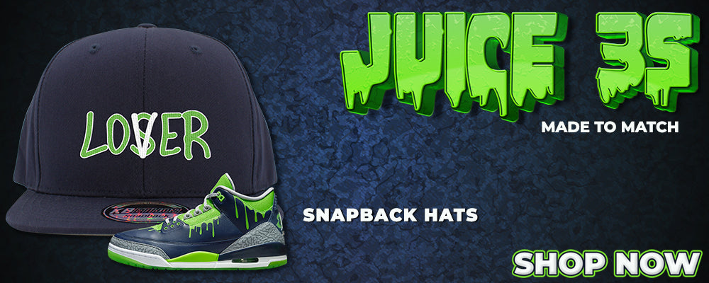 Juice 3s Snapback Hats to match Sneakers | Hats to match Juice 3s Shoes
