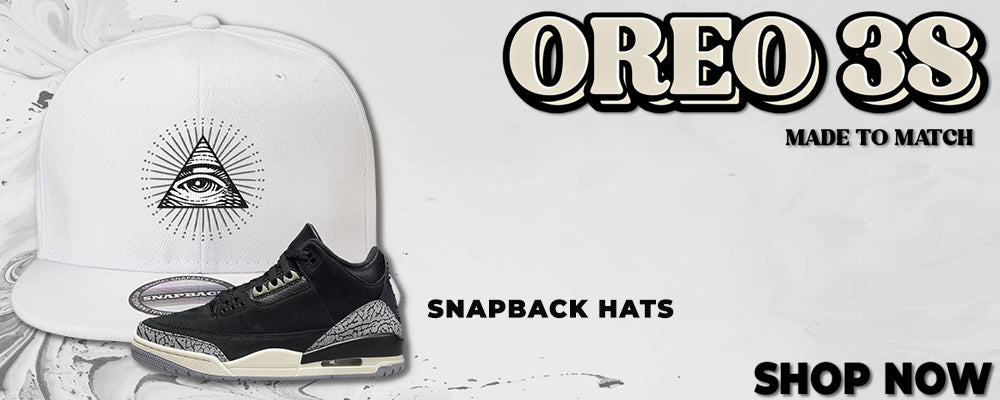 Oreo 3s Snapback Hats to match Sneakers | Hats to match Oreo 3s Shoes