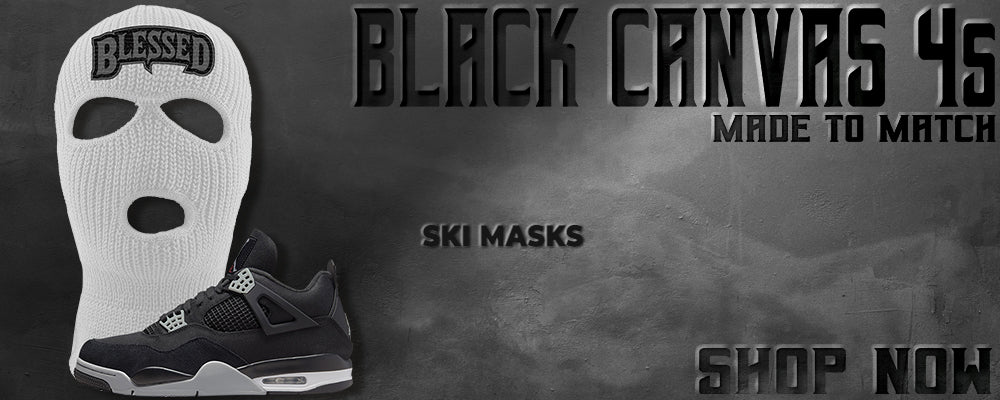 Black Canvas 4s Ski Masks to match Sneakers | Winter Masks to match Black Canvas 4s Shoes