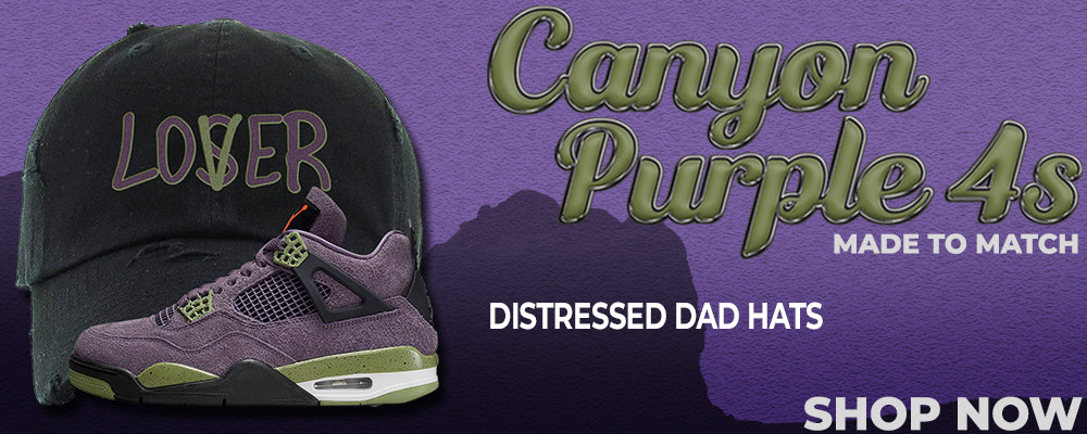 Canyon Purple 4s Distressed Dad Hats to match Sneakers | Hats to match Canyon Purple 4s Shoes