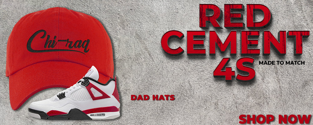 Red Cement 4s Dad Hats to match Sneakers | Hats to match Red Cement 4s Shoes