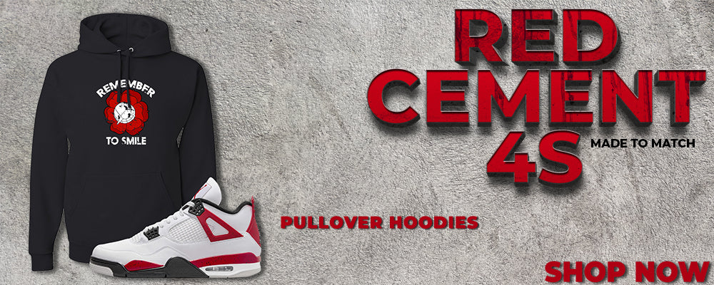 Red Cement 4s Pullover Hoodies to match Sneakers | Hoodies to match Red Cement 4s Shoes