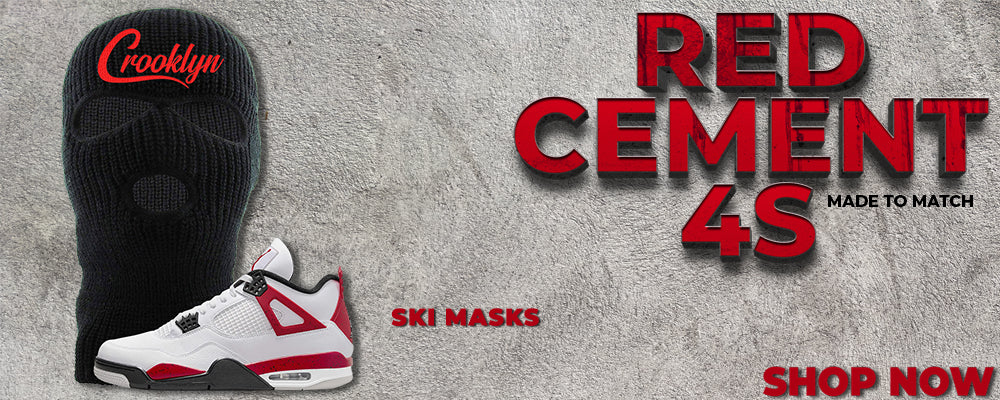 Red Cement 4s Ski Masks to match Sneakers | Winter Masks to match Red Cement 4s Shoes