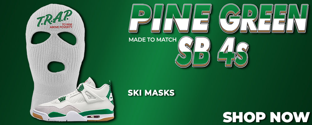 Pine Green SB 4s Ski Masks to match Sneakers | Winter Masks to match Pine Green SB 4s Shoes