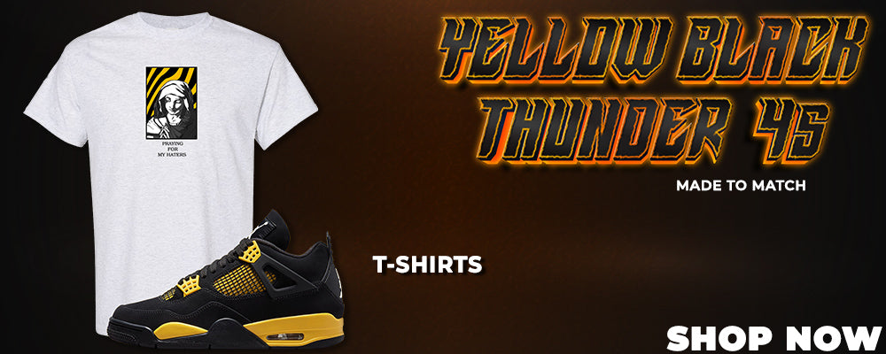 Yellow Black Thunder 4s T Shirts to match Sneakers | Tees to match Yellow Black Thunder 4s Shoes