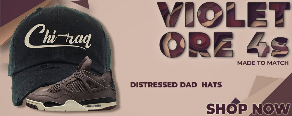 Violet Ore 4s Distressed Dad Hats to match Sneakers | Hats to match Violet Ore 4s Shoes