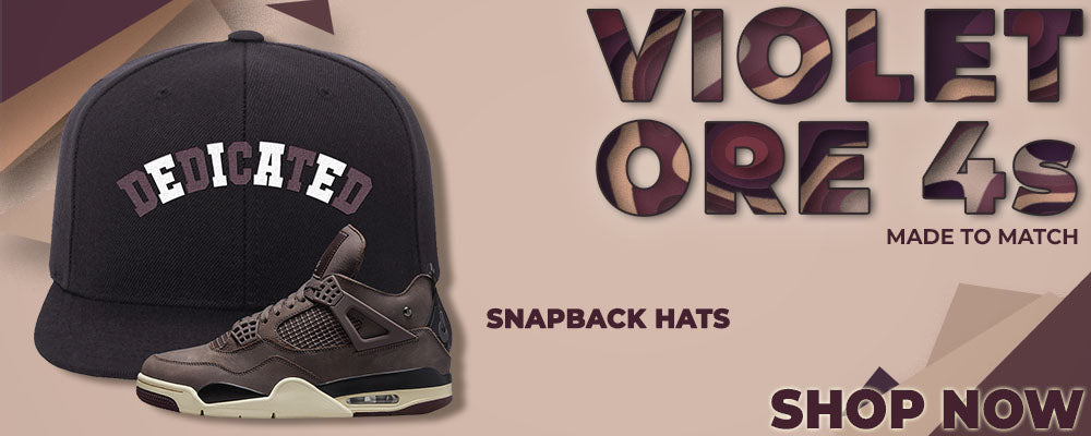Violet Ore 4s Snapback Hats to match Sneakers | Hats to match Violet Ore 4s Shoes
