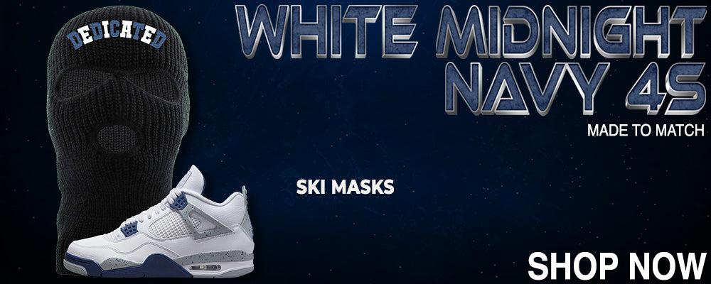 White Midnight Navy 4s Ski Masks to match Sneakers | Winter Masks to match White Midnight Navy 4s Shoes