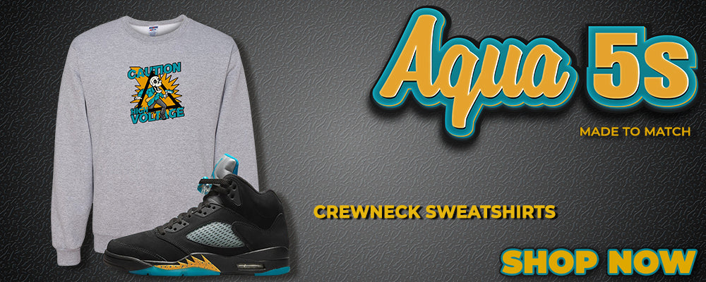 Aqua 5s Crewneck Sweatshirts to match Sneakers | Crewnecks to match Aqua 5s Shoes
