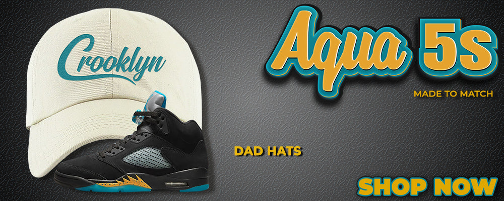 Aqua 5s Dad Hats to match Sneakers | Hats to match Aqua 5s Shoes