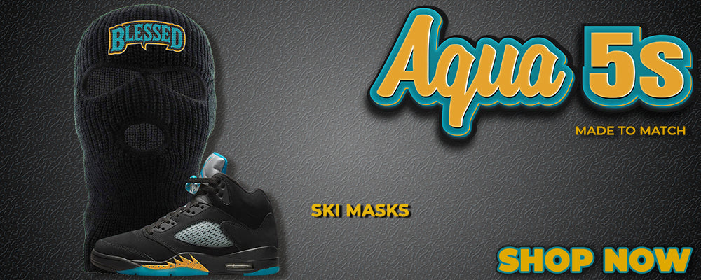 Aqua 5s Ski Masks to match Sneakers | Winter Masks to match Aqua 5s Shoes