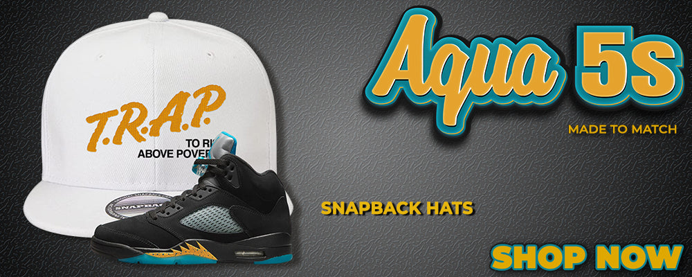 Aqua 5s Snapback Hats to match Sneakers | Hats to match Aqua 5s Shoes