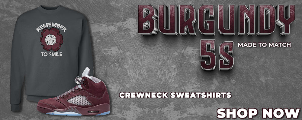 Burgundy 5s Crewneck Sweatshirts to match Sneakers | Crewnecks to match Burgundy 5s Shoes