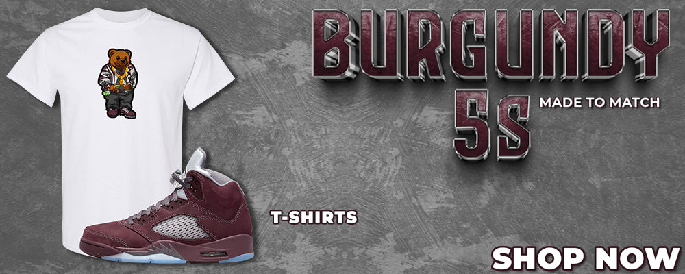 Burgundy 5s T Shirts to match Sneakers | Tees to match Burgundy 5s Shoes