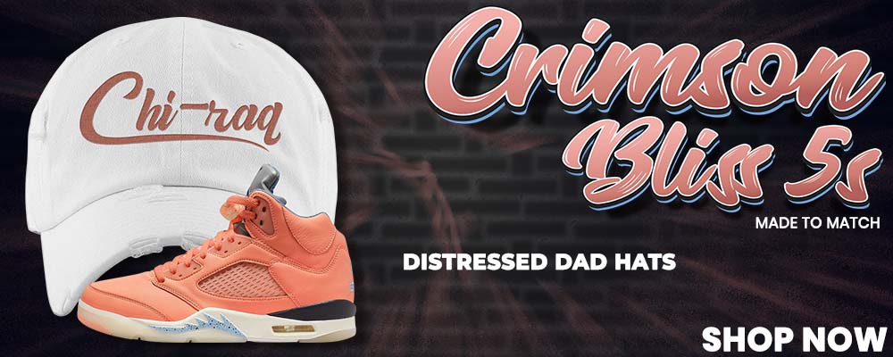 Crimson Bliss 5s Distressed Dad Hats to match Sneakers | Hats to match Crimson Bliss 5s Shoes