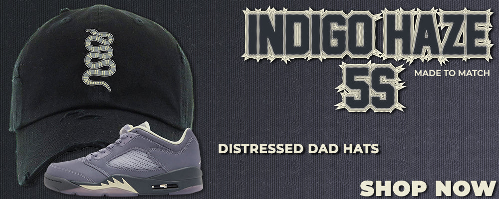 Indigo Haze 5s Distressed Dad Hats to match Sneakers | Hats to match Indigo Haze 5s Shoes