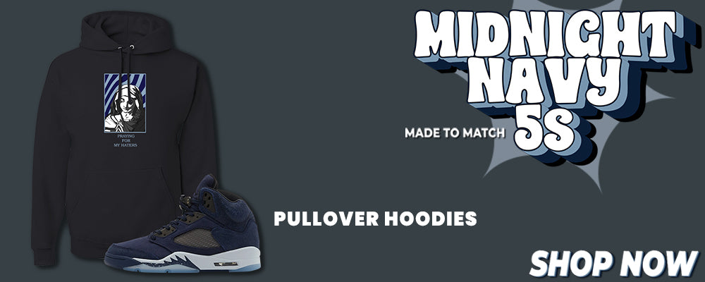 Midnight Navy 5s Pullover Hoodies to match Sneakers | Hoodies to match Midnight Navy 5s Shoes