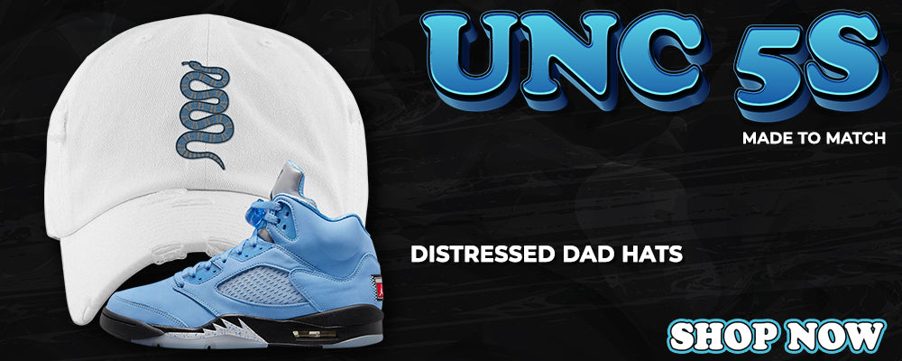 UNC 5s Distressed Dad Hats to match Sneakers | Hats to match UNC 5s Shoes