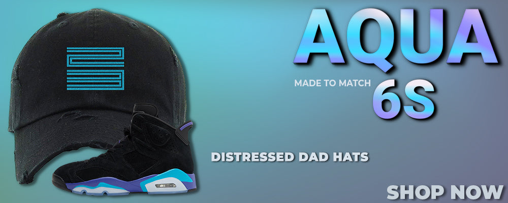 Aqua 6s Distressed Dad Hats to match Sneakers | Hats to match Aqua 6s Shoes