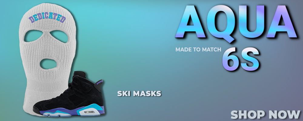 Aqua 6s Ski Masks to match Sneakers | Winter Masks to match Aqua 6s Shoes