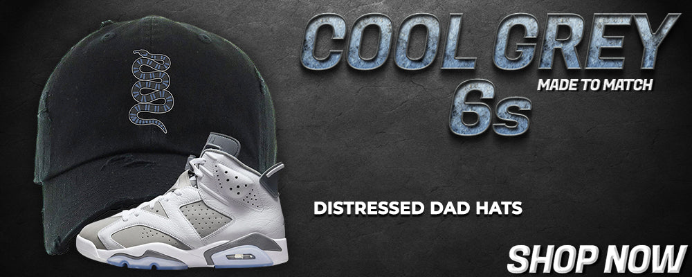 Cool Grey 6s Distressed Dad Hats to match Sneakers | Hats to match Cool Grey 6s Shoes