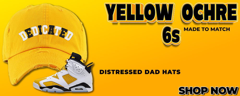 Yellow Ochre 6s Distressed Dad Hats to match Sneakers | Hats to match Yellow Ochre 6s Shoes