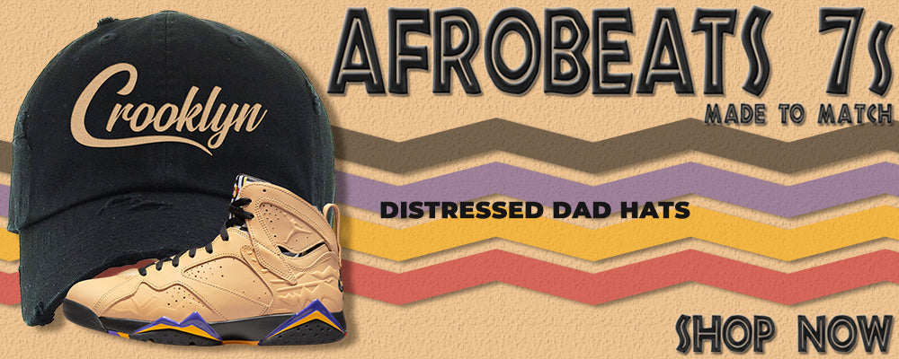 Afrobeats 7s Distressed Dad Hats to match Sneakers | Hats to match Afrobeats 7s Shoes