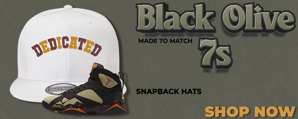 Black Olive 7s Snapback Hats to match Sneakers | Hats to match Black Olive 7s Shoes