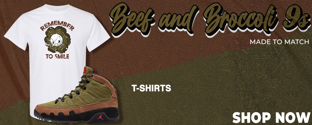 Beef and Broccoli 9s T Shirts to match Sneakers | Tees to match Beef and Broccoli 9s Shoes