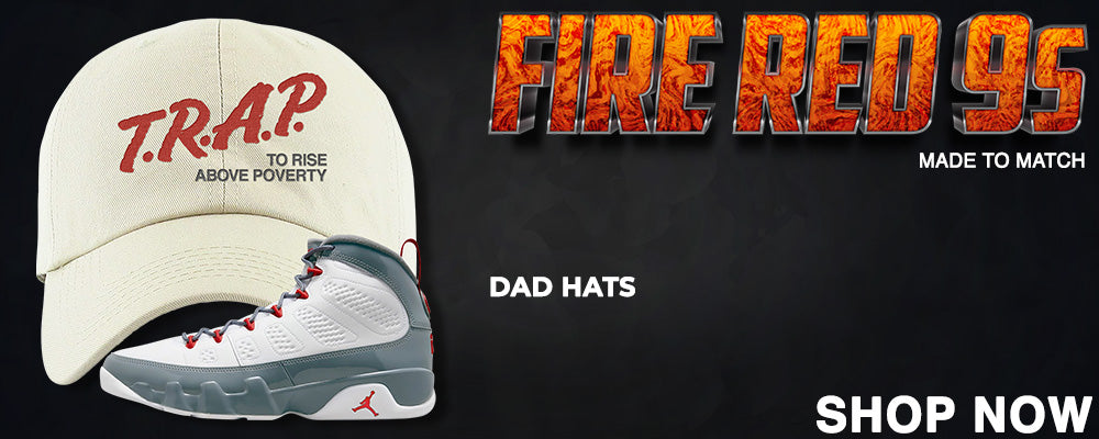 Fire Red 9s Dad Hats to match Sneakers | Hats to match Fire Red 9s Shoes