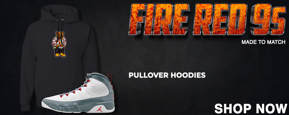 Fire Red 9s Pullover Hoodies to match Sneakers | Hoodies to match Fire Red 9s Shoes