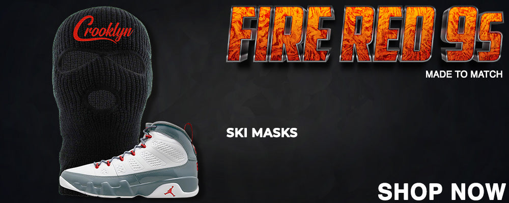 Fire Red 9s Ski Masks to match Sneakers | Winter Masks to match Fire Red 9s Shoes