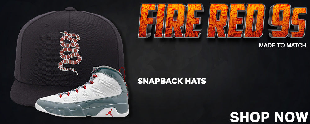 Fire Red 9s Snapback Hats to match Sneakers | Hats to match Fire Red 9s Shoes