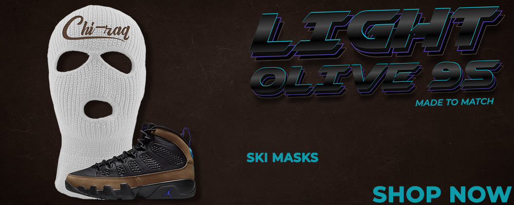 Light Olive 9s Ski Masks to match Sneakers | Winter Masks to match Light Olive 9s Shoes