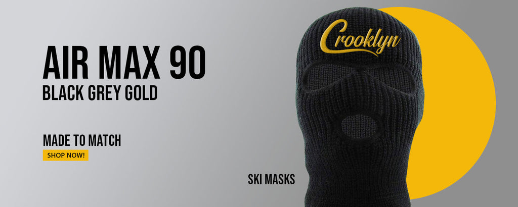 Black Grey Gold 90s Ski Masks to match Sneakers | Winter Masks to match Black Grey Gold 90s Shoes