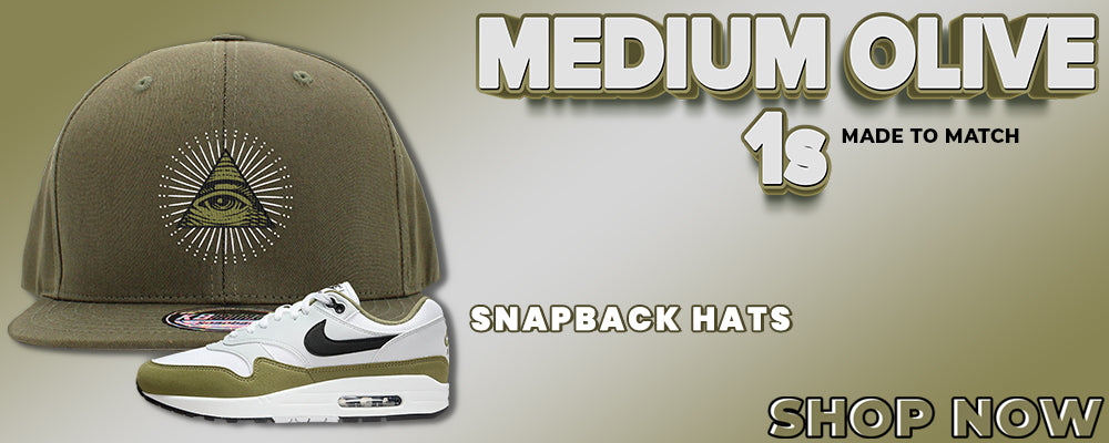 Medium Olive 1s Snapback Hats to match Sneakers | Hats to match Medium Olive 1s Shoes