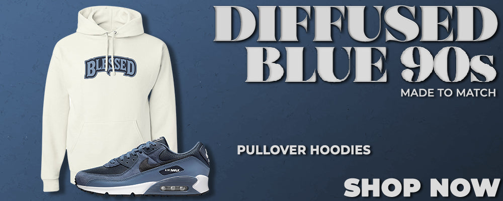 Diffused Blue 90s Pullover Hoodies to match Sneakers | Hoodies to match Diffused Blue 90s Shoes