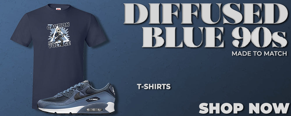 Diffused Blue 90s T Shirts to match Sneakers | Tees to match Diffused Blue 90s Shoes