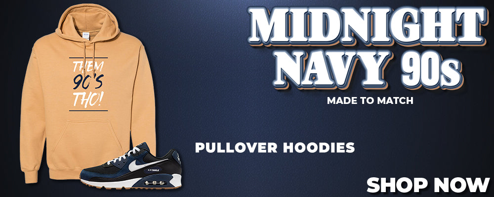 Midnight Navy 90s Pullover Hoodies to match Sneakers | Hoodies to match Midnight Navy 90s Shoes