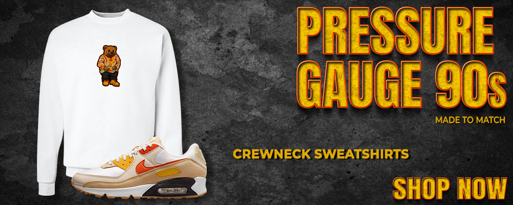 Pressure Gauge 90s Crewneck Sweatshirts to match Sneakers | Crewnecks to match Pressure Gauge 90s Shoes